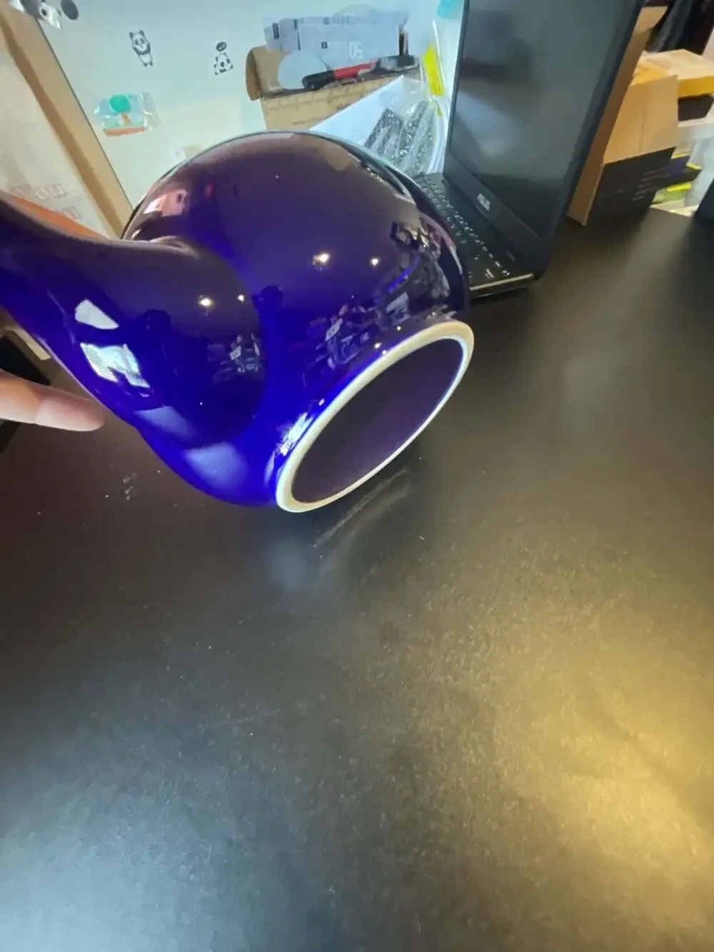 Cobalt Blue Ceramic Teapot with Stainless Steel Infuser Basket